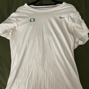 UNIVERSITY OF OREGON WHITE DRI-FIT TSHIRT WOMENS XXL